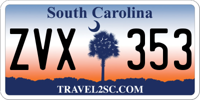 SC license plate ZVX353