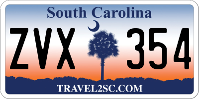 SC license plate ZVX354