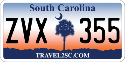 SC license plate ZVX355