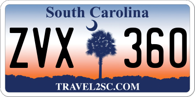 SC license plate ZVX360
