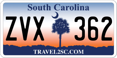 SC license plate ZVX362