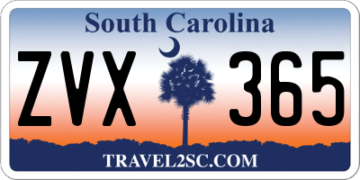SC license plate ZVX365
