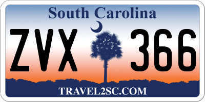 SC license plate ZVX366