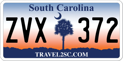 SC license plate ZVX372