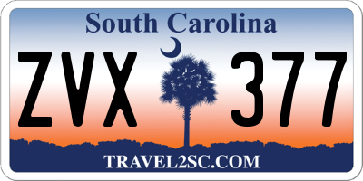 SC license plate ZVX377