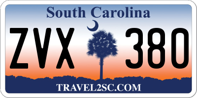 SC license plate ZVX380