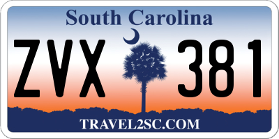 SC license plate ZVX381