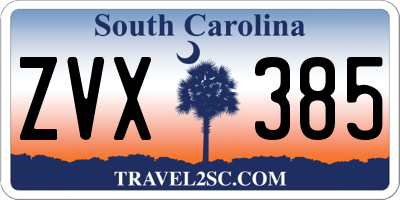 SC license plate ZVX385