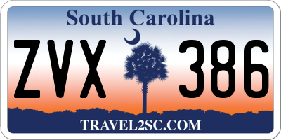SC license plate ZVX386