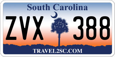 SC license plate ZVX388