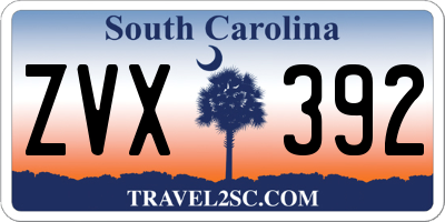 SC license plate ZVX392