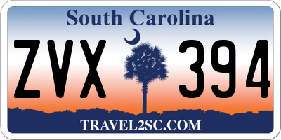 SC license plate ZVX394