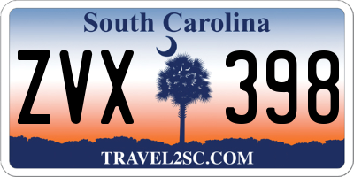 SC license plate ZVX398