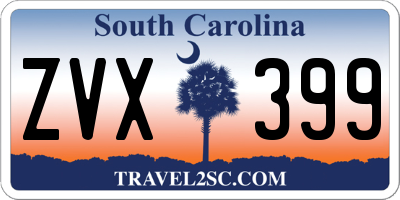 SC license plate ZVX399