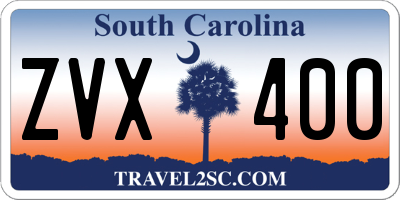 SC license plate ZVX400