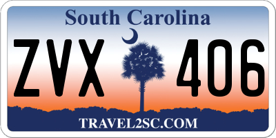 SC license plate ZVX406