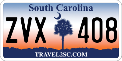 SC license plate ZVX408