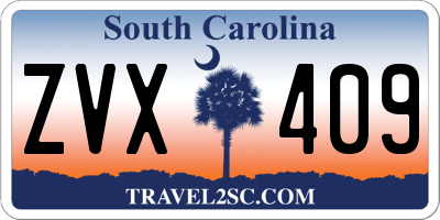 SC license plate ZVX409