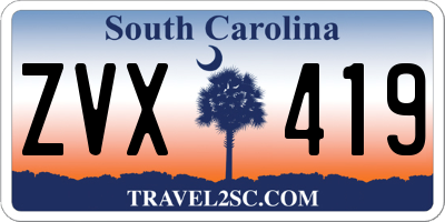 SC license plate ZVX419