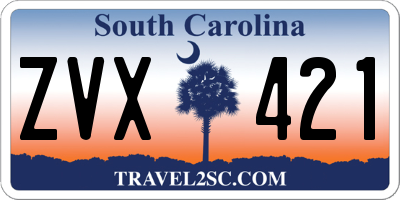 SC license plate ZVX421