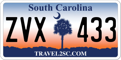 SC license plate ZVX433