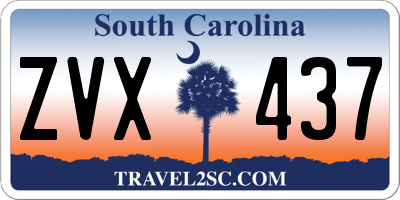 SC license plate ZVX437
