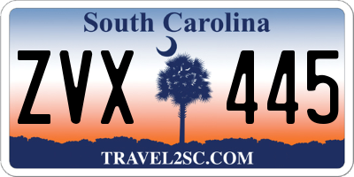 SC license plate ZVX445