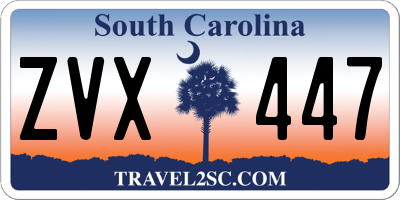 SC license plate ZVX447