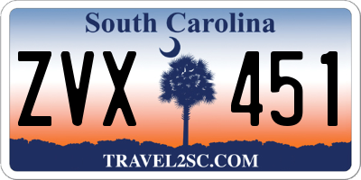 SC license plate ZVX451