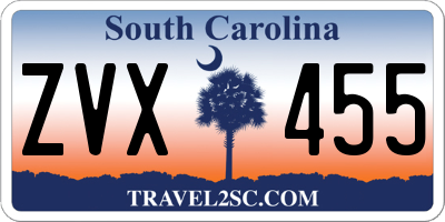 SC license plate ZVX455