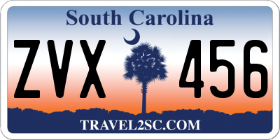 SC license plate ZVX456