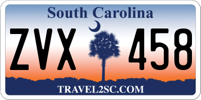 SC license plate ZVX458