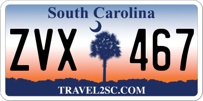 SC license plate ZVX467