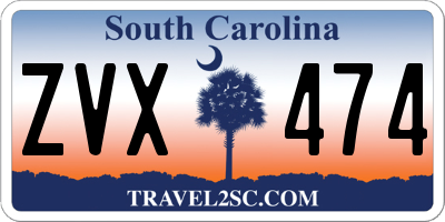 SC license plate ZVX474