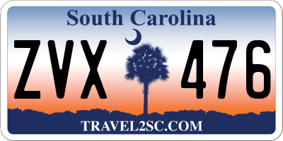 SC license plate ZVX476