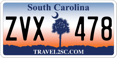 SC license plate ZVX478