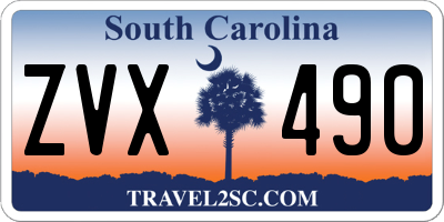 SC license plate ZVX490