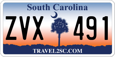 SC license plate ZVX491