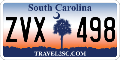 SC license plate ZVX498