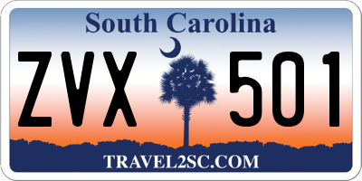SC license plate ZVX501