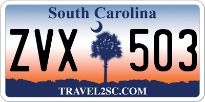 SC license plate ZVX503