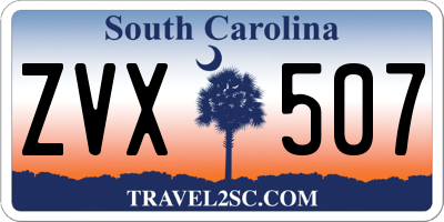 SC license plate ZVX507