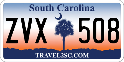 SC license plate ZVX508