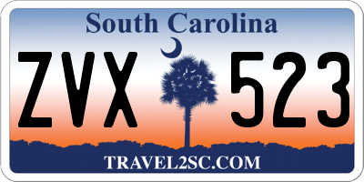 SC license plate ZVX523