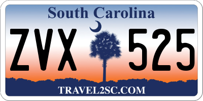 SC license plate ZVX525