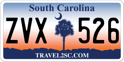 SC license plate ZVX526