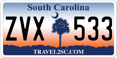 SC license plate ZVX533