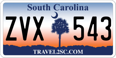 SC license plate ZVX543