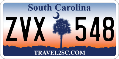 SC license plate ZVX548