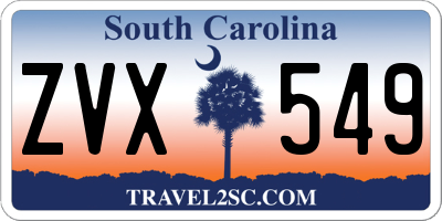 SC license plate ZVX549